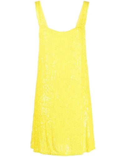 P.A.R.O.S.H. Sequin-embellished Shift Dress - Yellow