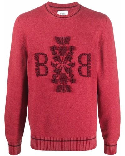 Barrie Pull en cachemire à broderies - Rouge