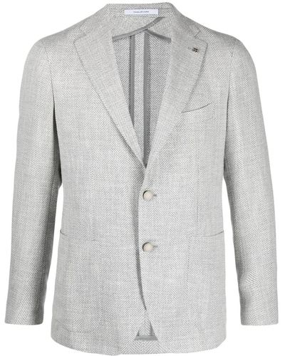 Tagliatore Herringbone Patterned Double-breasted Blazer in Grey for Men |  Lyst UK