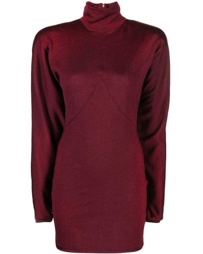 Philosophy Di Lorenzo Serafini Draped-sleeve Knitted Dress - Red