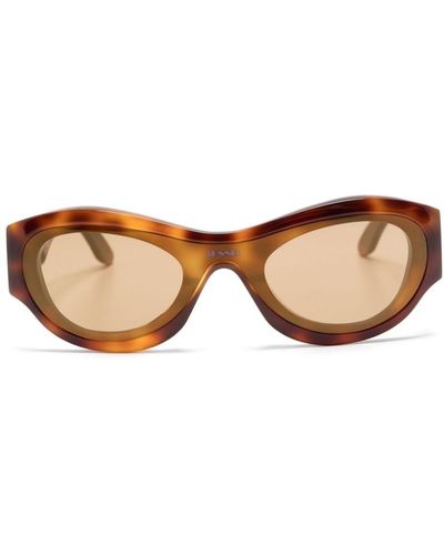 Sunnei Prototipo 5 Round-frame Sunglasses - Brown