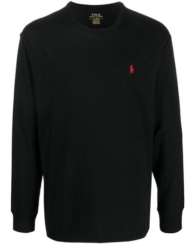 Polo Ralph Lauren T-shirt en coton à manches longues - Noir
