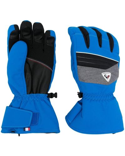 Rossignol Logo-patch Colour-block Gloves - Blue