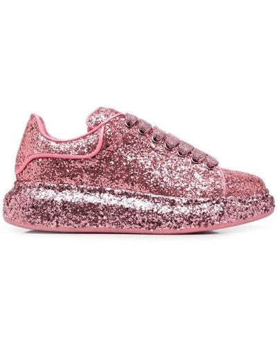 Alexander McQueen Overmaatse Glinsterende Sneakers - Roze