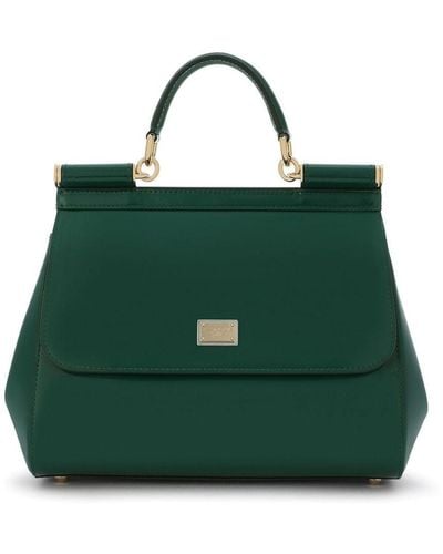 Dolce & Gabbana Medium Sicily Leather Top-handle Bag - Green