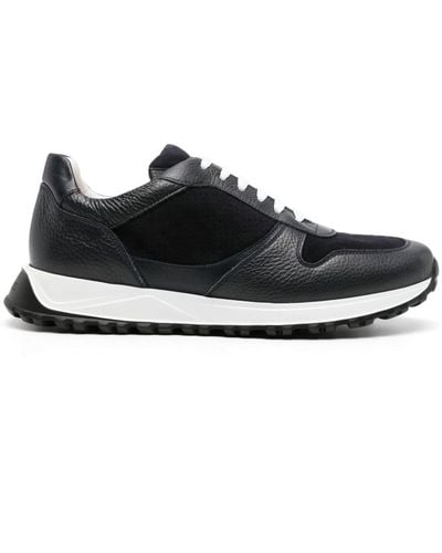 Doucal's Round-toe Panelled Sneakers - Black