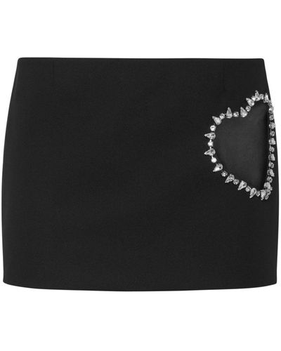 Philipp Plein Cady Heart Cut-out Detail Mini Skirt - Black