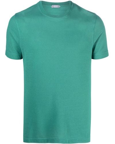 Zanone Camiseta con cuello redondo - Verde