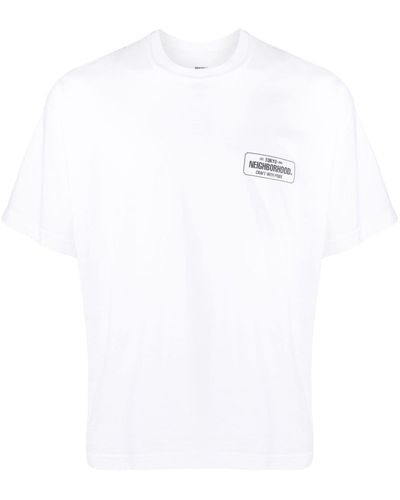Neighborhood Camiseta con logo estampado - Blanco