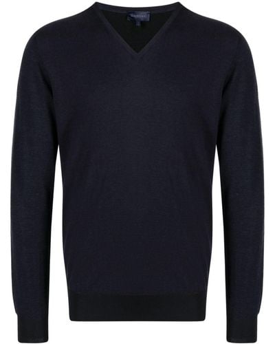 Lanvin Fine-knit V-neck Sweater - Blue