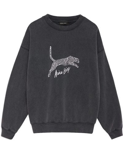 Anine Bing Sweater Met Luipaardprint - Grijs