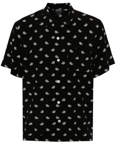 A.P.C. Lloyd Paisley-print Shirt - Black