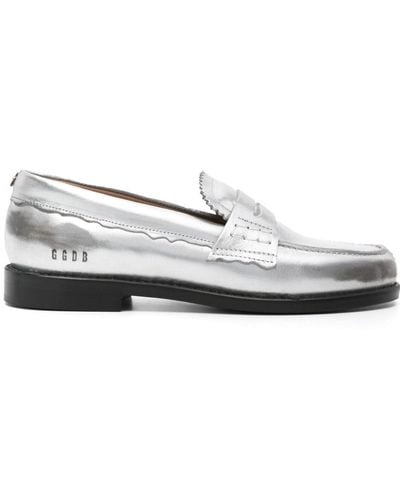 Golden Goose Jerry Metallic Leather Loafers - White