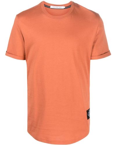 Calvin Klein Logo-patch Cotton T-shirt - Orange