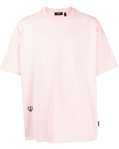 FIVE CM T-shirt en coton à imprimé cœur - Rose
