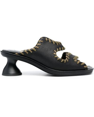 Eckhaus Latta Toadstool 65mm Leather Sandals - Black