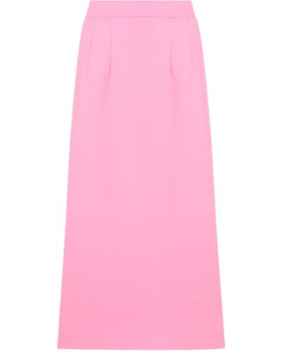 Olympiah Fenda Side-slit Midi Skirt - Pink