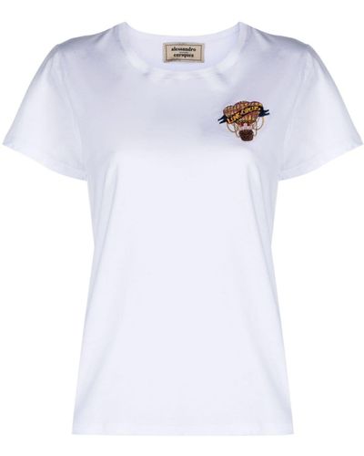 ALESSANDRO ENRIQUEZ Camiseta con globo bordado - Blanco