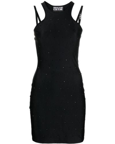 Versace Crystal-embellished Mini Dress - Black