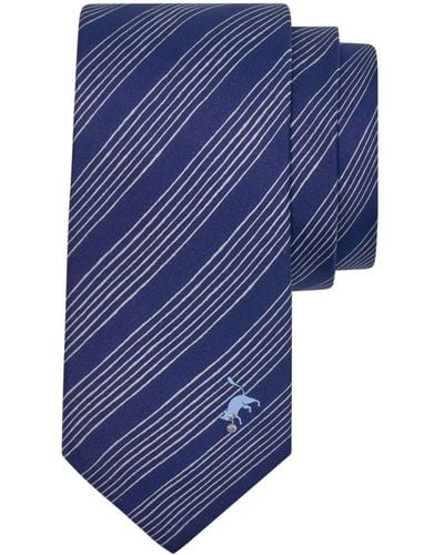 Ferragamo Striped Silk Tie - Blue