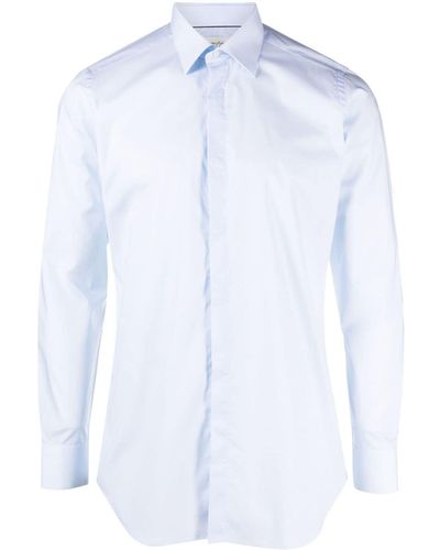 Tintoria Mattei 954 Stretch-cotton Long-sleeved Shirt - White