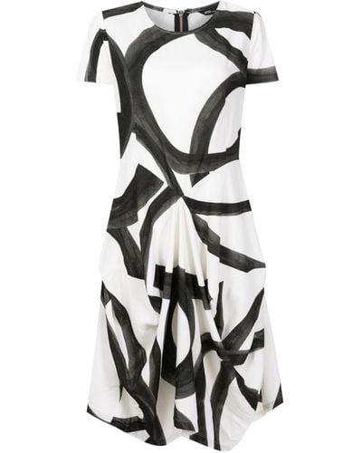 UMA | Raquel Davidowicz Abstract-pattern Draped Dress - White