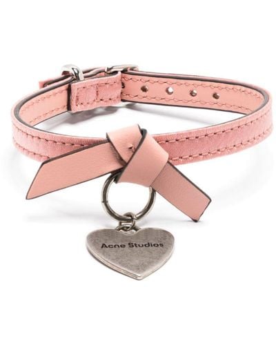 Acne Studios Musubi Charm Leather Bracelet - Pink
