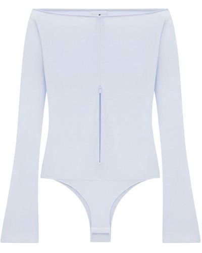 Courreges Off-shoulder Zipped Bodysuit - White
