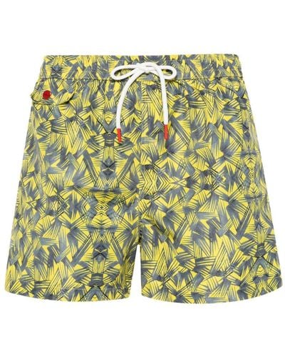 Kiton Graphic-print Swim Shorts - Green