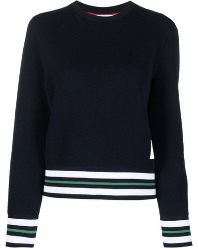 Thom Browne Cricket Stripe Trim Sweatshirt - Black
