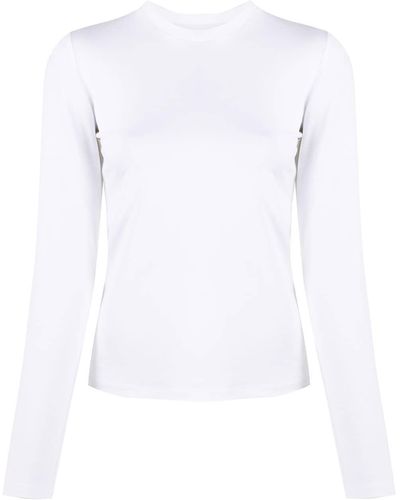 Styland Crew Neck Long-sleeve T-shirt - White