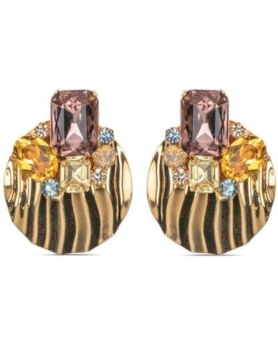 Jennifer Behr Geralda Crystal-embellished Earrings - Metallic