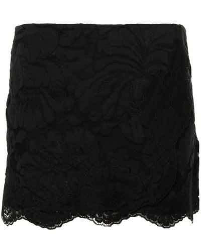 N°21 Minifalda con encaje floral - Negro