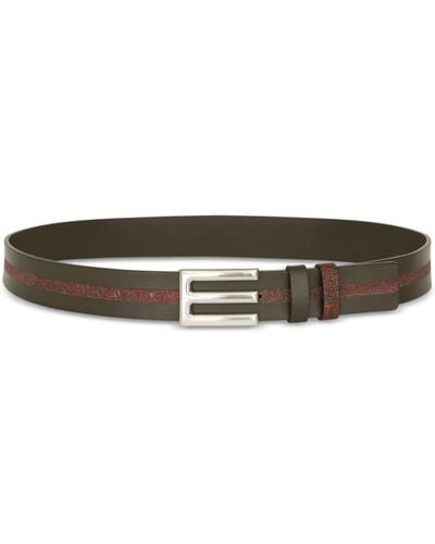 Etro Logo-plaque Leather Belt - Brown