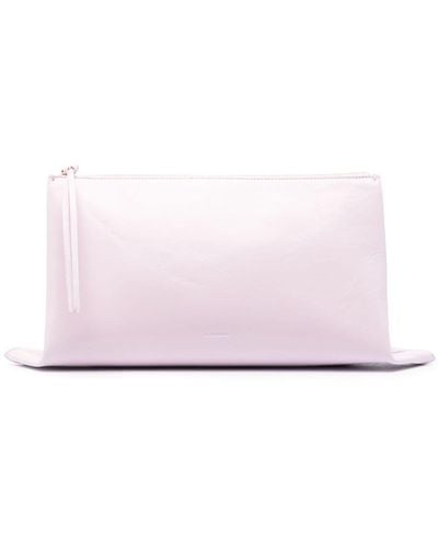 Jil Sander Logo-embossed Clutch Bag - Pink