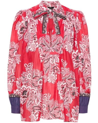 Etro Floral-print Blouse - Red