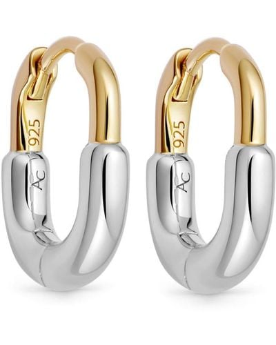 Astley Clarke 18kt Recycled Gold Vermeil And Sterling Silver Aurora huggie Earrings - White