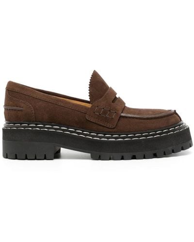 Proenza Schouler Lug-sole Platform Leather Loafers - Brown
