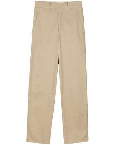 Bode High-rise Straight-leg Cotton Trousers - Natural