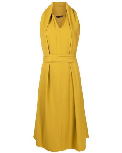 UMA | Raquel Davidowicz Torpedo Halter-neck Fitted-waist Dress - Yellow