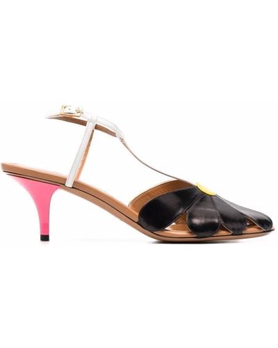 Marni Pumps mit Blumenapplikation - Schwarz