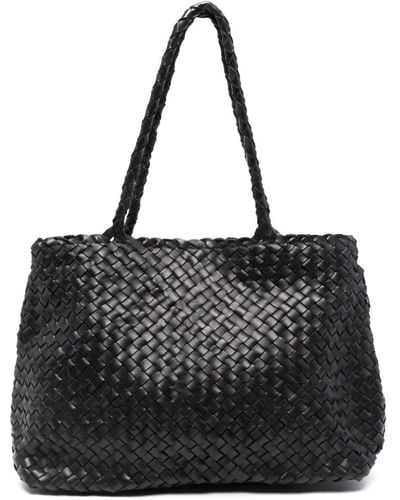 Dragon Diffusion Vintage Mesh Leather Tote Bag - Black