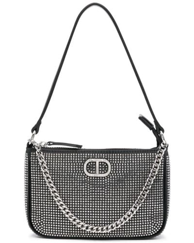 Twin Set Petite Crystal-embellished Shoulder Bag - Black