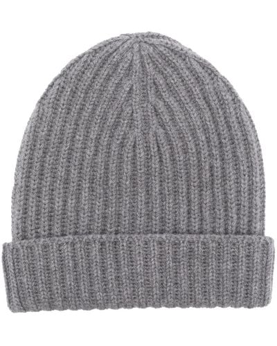 Malo Ribbed-knit Cashmere Beanie - Gray