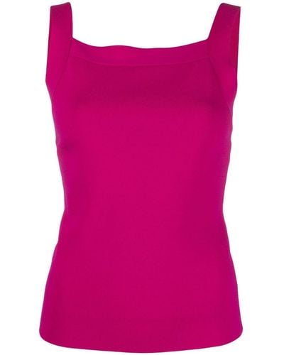 P.A.R.O.S.H. Roma Square-neck Knitted Top - Purple