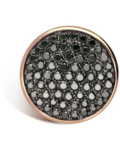 Leo Pizzo 18kt Roségouden Ring Met Diamant - Zwart