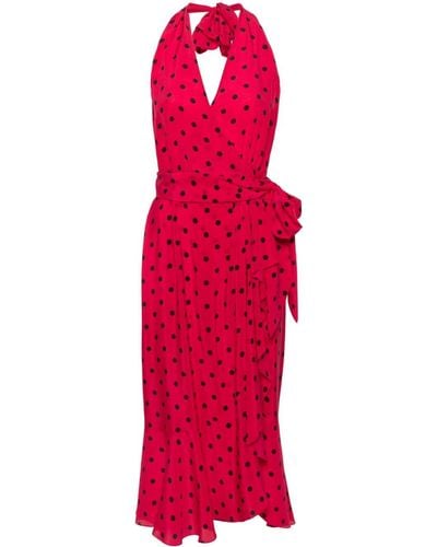 Moschino Seidenkleid mit Polka Dots - Rot