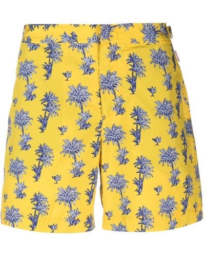 Orlebar Brown Bulldog Graphic-print Swim Shorts - Yellow