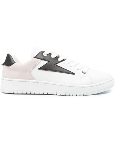 Neil Barrett Duran Panelled Leather Trainers - White