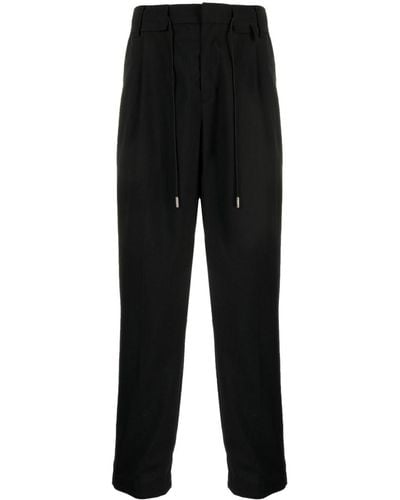 Sacai Drawstring-fastening Tapered Pants - Black
